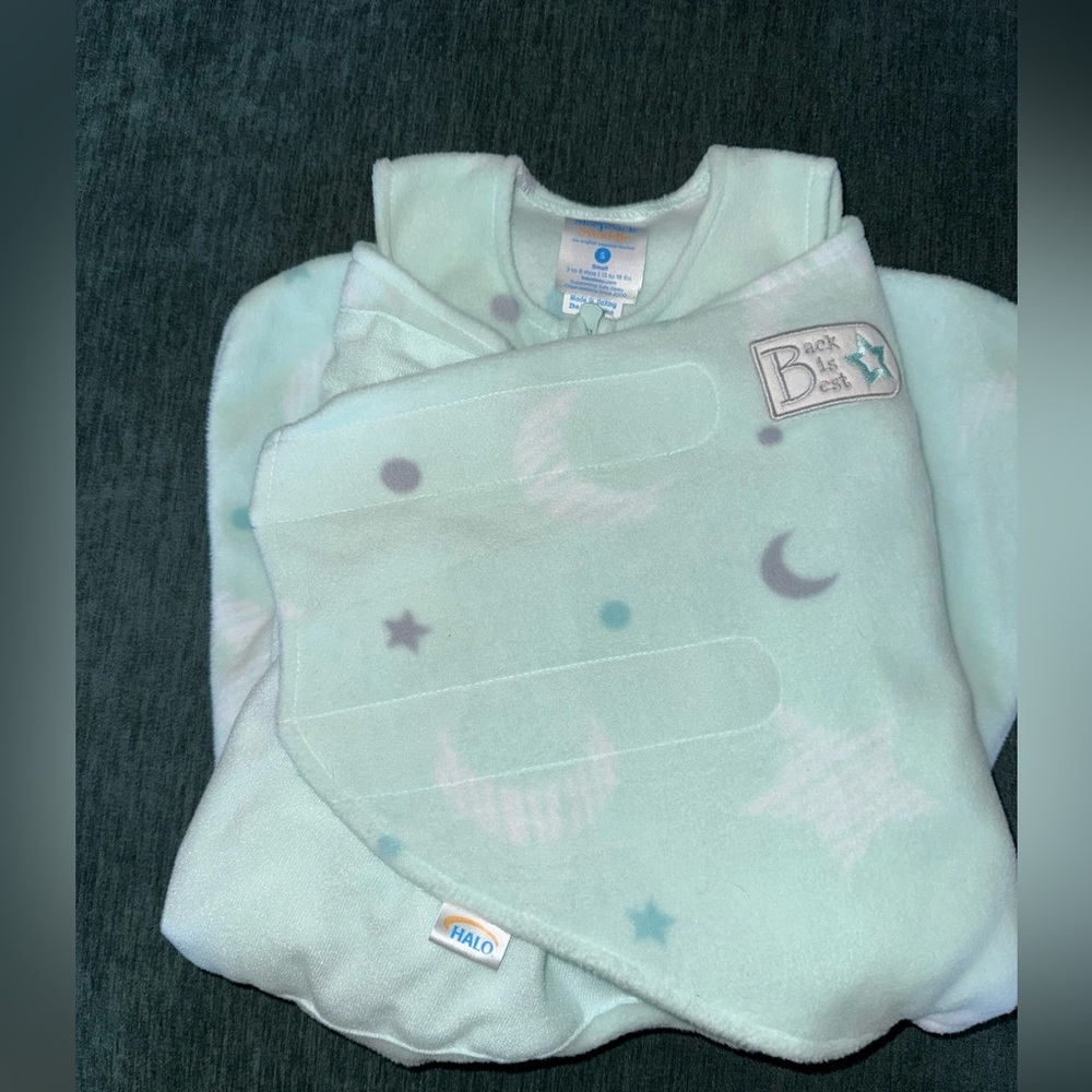 Halo Pastel Green Sleep Sack with Stars and Moons